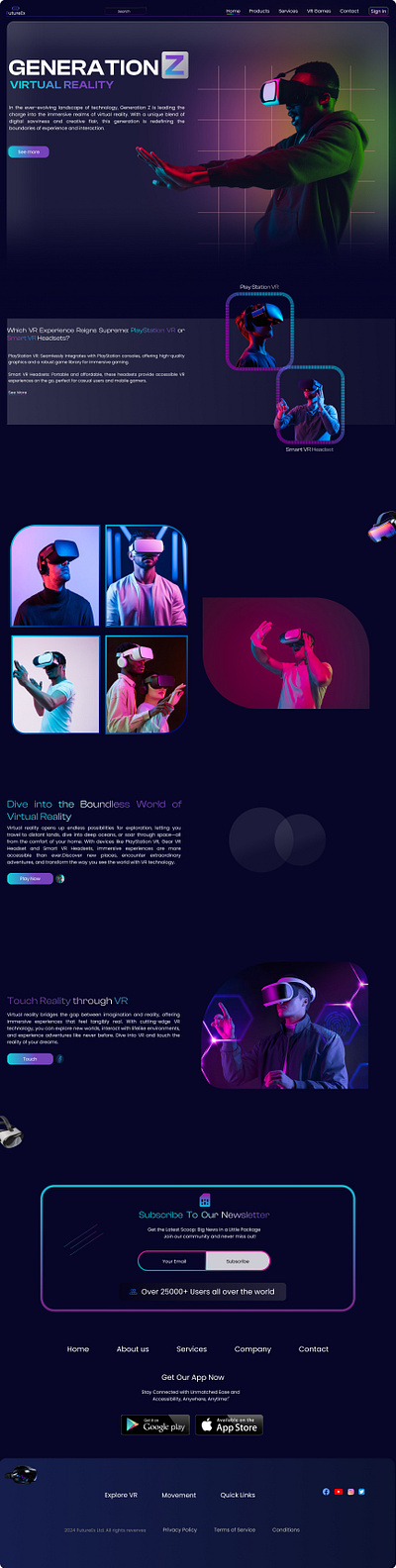FutureEx-Virtual Reality UX/UI Design Website ui virtual reality design virtualrelity vr design