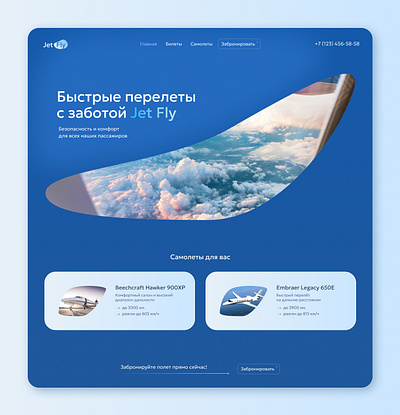 Aircraft rental concept aircraft airplane landing page web design web site