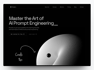 Promptu - AI Course Platform Website ai branding course design graphic design illustration landing page platform saas ui web design website