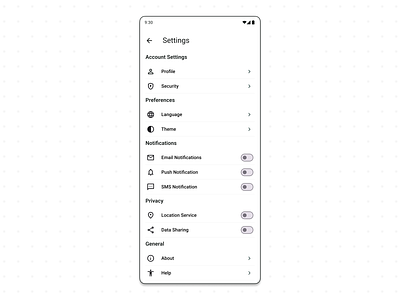 System Settings Screen UI ・Android Mobile (Light & Dark Mode) android design dailyui design figma mobile app mobile design settings ui