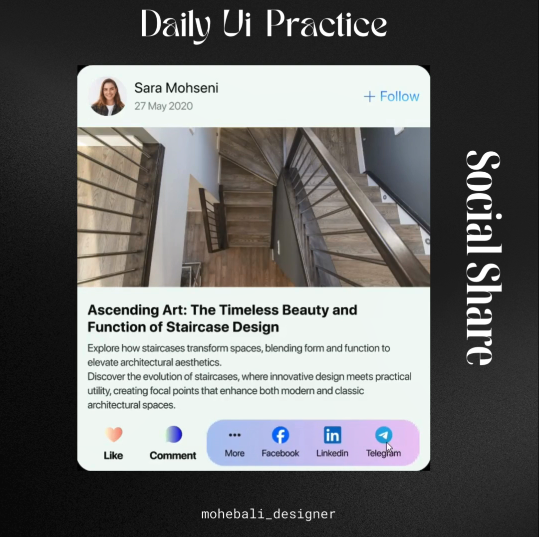 Social Share daily ui linkedin mobile design social media social share ui ux web design