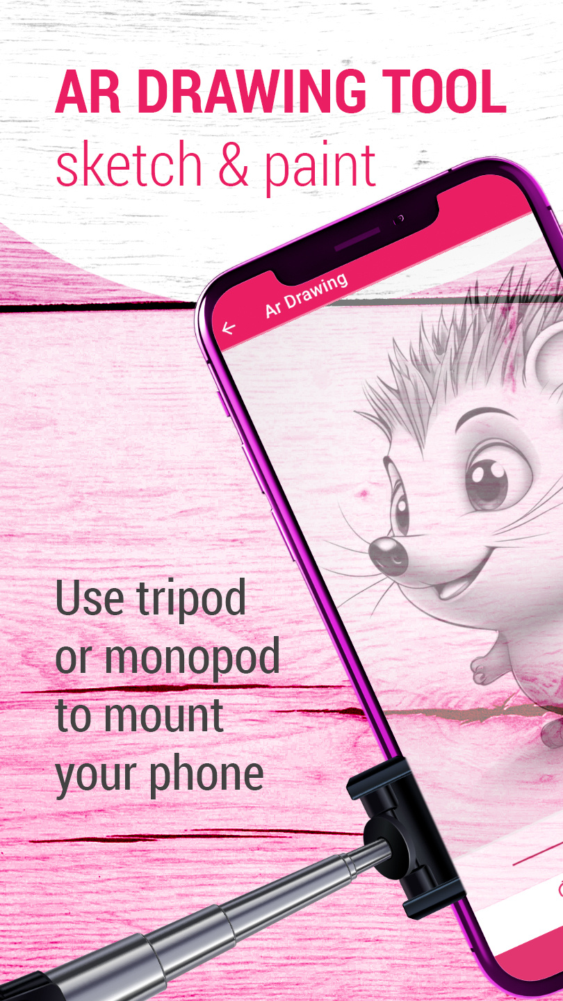 Screenshots design of AR Drawing app for Google Play android app graphic design mobile screenshots