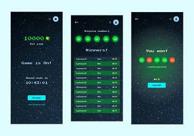 Unoball - a crypto betting game app ui web3