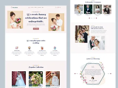 MarryMate - Wedding Management Landing Page Design branding e store ecommerce figma figma website homepage landing page marriage marriage services marriage website rkbabor ui ui design web design wedding wedding ecommerce wedding management wedding planner wedding services wedding website