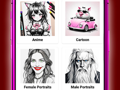 Screenshots of AR Drawing app app ar branding drawing graphic design mobile screenshots