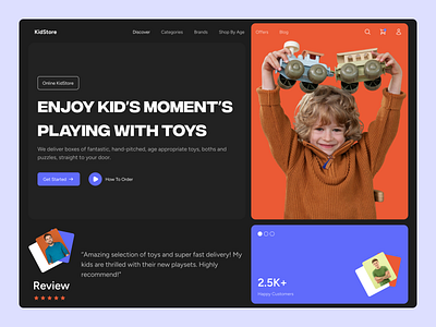 Kid Toy Store HomePage Design baby online shop baby shop children website ecommerce hero section home page homepage kid kids ecommerce store landing page modern ui online shop store saymujjaman shakil toy store ui web design