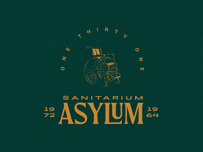 Asylum badge branding design eeuu ghost graphic graphic design green logo logotype monster type typography vintage work yellow