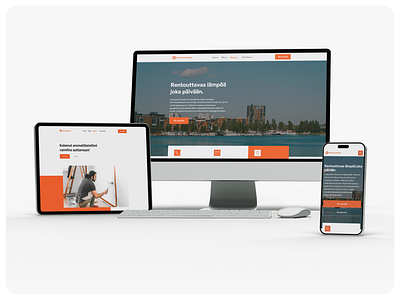 Heating solutions company website redesign black design heating modern orange redesign ui uiux ux website white