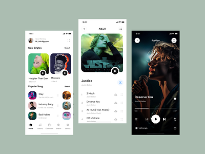 Music streaming mobile application ui by Roohi Koohi on Dribbble