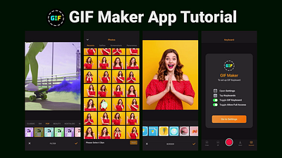 GIF Maker iOS App Tutorial Animation. android app animation app store app tutorial app video appui branding gif maker gif maker app ios ios app motion graphics ui uiux