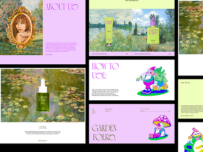 Gardenfolks Skincare Website Design aesthetic artsy beauty care bright character fairycore illustration skincare ui vibrant website