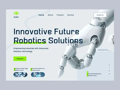 Robotics / Tech Website UIUX ai app design artificial figma design header design hero section design innovation robot robotics tech tech website technology website technology website hero section ui ui ux design uiux ux research website design website herosection websiteuiux