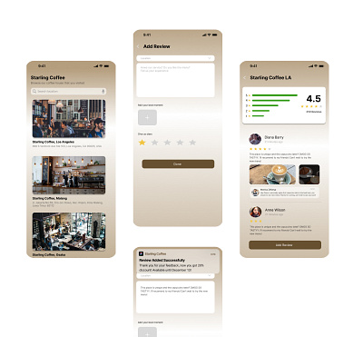 Starling Cafe Review App app cafe customer design mobile review starling ui user ux