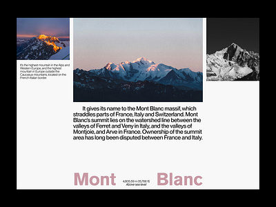 Mont Blanc | Editorial layout, pt. 14 design editorial figma graphic design grid landing landing page layout minimal minimalism minimalist posetr swiss typographic typography ui ui design user interface web web design