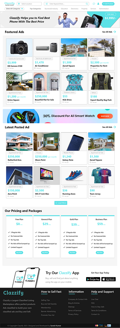 Clazzify - Classified Website e commerce graphic design template ui ux website design website ui