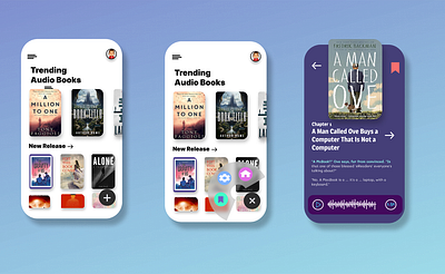 UI design for an Audio Book app graphic design ui