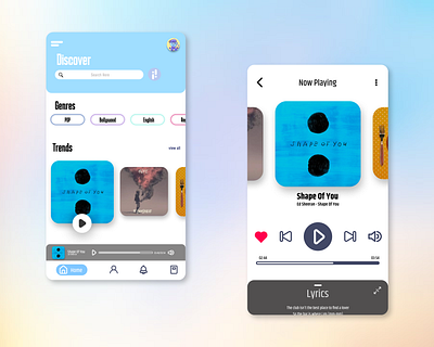 UI design for Music Player graphic design ui