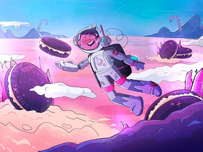 Cookie Illustration Design 2d 2d illustration 2d work animate candy character cookie cute fantasy illustration