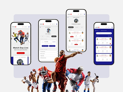 Sports Betting & Tournament Platform app design basketball bets betting football game ice hockey mobile platform play soccer sports tournament ui