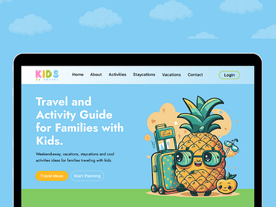 Kids ZA Travel design landing page ui ux