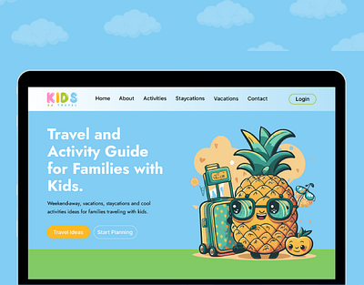 Kids ZA Travel design landing page ui ux