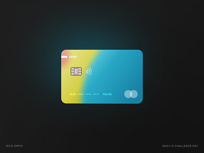 Daily Challenge 007 - Bank Card daily ui daily ui challenge design hype4 hype4academy ui ui challenge ui design challenge ux uxui