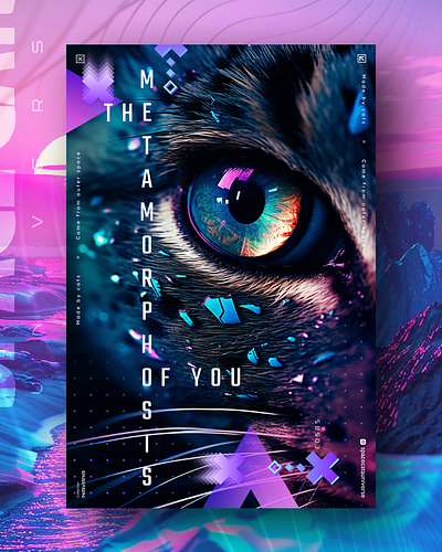 The Metamorphosis Of You ai branding cat daliy design illustration poster print