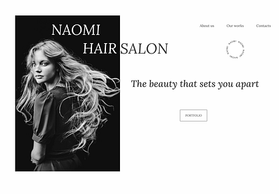 Landing page for hair salon design typography ui ux