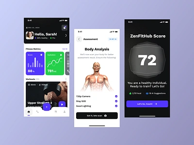 Fitness planner mobile application ui design animation app application branding exercise tracker app ui fitness gym health minimal mobile modern ui product design score sport trend ui uiux ux web design workout schedule