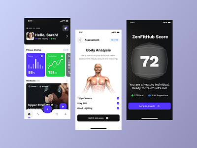 Fitness planner mobile application ui design animation app application branding exercise tracker app ui fitness gym health minimal mobile modern ui product design score sport trend ui uiux ux web design workout schedule