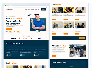 Zone Tech HVAC Service Landing Page creative graphic design hvac landing page product design saas ui ui design ui inspiration ux visual design web design webflow website design