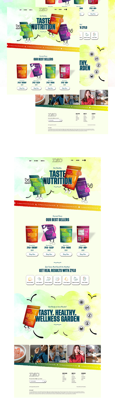 🧠Creative Nutrition Retail Web UI Design branding creative edgy fun graphic design minimal modern nutrition packages supplement ui