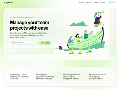 Web design for project management SaaS landing page saas saas design ui website design website design for saas