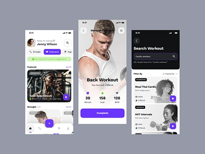 Fitness assistant mobile application ui design ai application branding design fitness fitness assistant app design graphic design gym health app illustration mobile modern personal trainer sport ui ux web design workout workout planner workout tracking mobile ui