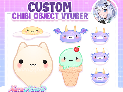 Custom VTuber Chibi Object Creation artcommission chibivtuber customchibi cutedesigns livestreaming streamingaccessories twitch vtubercommunity