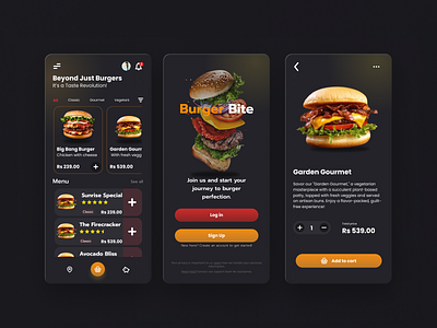 Burger App! app burger food mobile mobileapp ui uidesign uiux uiuxdesign ux uxdesign