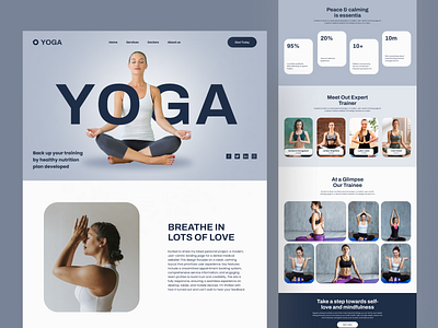Yoga Website Landing page Design app branding ecommerce graphic design landing page medical modern saas shihab sports typography ui ux web website yoga