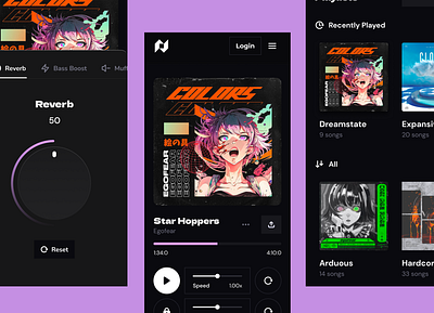 Nitrix - Music Editing & Discovery Software app audio discovery effects music playlist ui user experience visual design