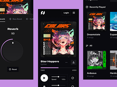 Nitrix - Music Editing & Discovery Software app audio discovery effects music playlist ui user experience visual design