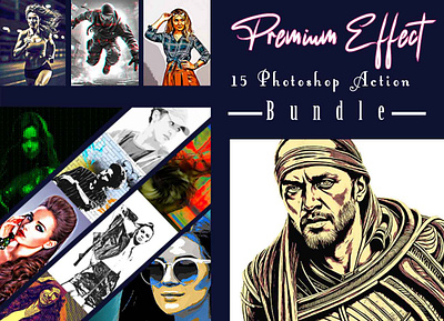 15 Premium Effect Photoshop Action Bundle sketch bundle