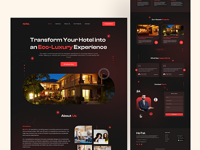 Hotel Consulting Landing Page hotel consult design hotel landing page hotel management hotel system ui landing page modern landing page saas hotel saas landing page web design web ui