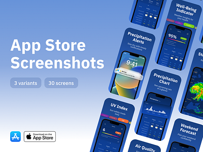 App Store Screenshots | Weather App app app store aso interface marketing design screenshots ui ux uxui