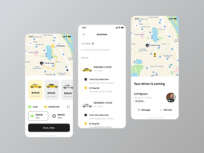 Taxi Mobile Application UI Design ai application branding car app design driver graphic design illustration minimal design mobile modern ui ride ride sharing app taxi taxi booking app taxi services app ui ux web design