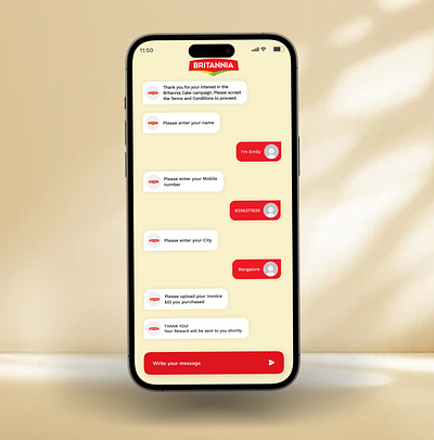 Britannia Chatbot Page design mobile design mockup ui ui design