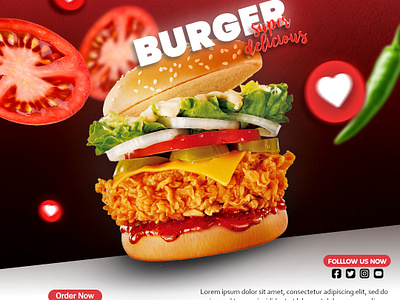 BURGER AD POSTER burger ad banner burger ad poster burger banner burger poster food ad banner food ad design food ad poster food banners