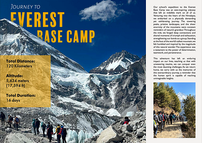 Magazine Layouts - Experiential Learning - EXPL activities ad adobe design graphic design himalayas illustration illustrator layout layout design layouts logo magazine magazine layout mountains school design sports ui