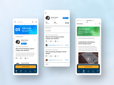 Forum App Design android discussion flat forum design graphic design interaction design interface design ios mobile app prototype topics ui ui deisgn user ux visual design