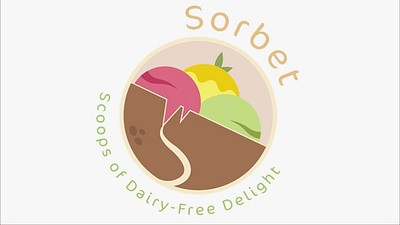 Brand Design (Logo and Mockups) - Sorbet; Dairy-free Delight! brand brand design branding colour design graphic design green ice cream illustration logo logo design logos mockup mockups photoshop scoops sorbet ui vegan vegetarian