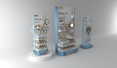 Retail design | Dove hair therapy 3d branding