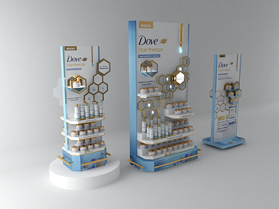 Retail design | Dove hair therapy 3d branding